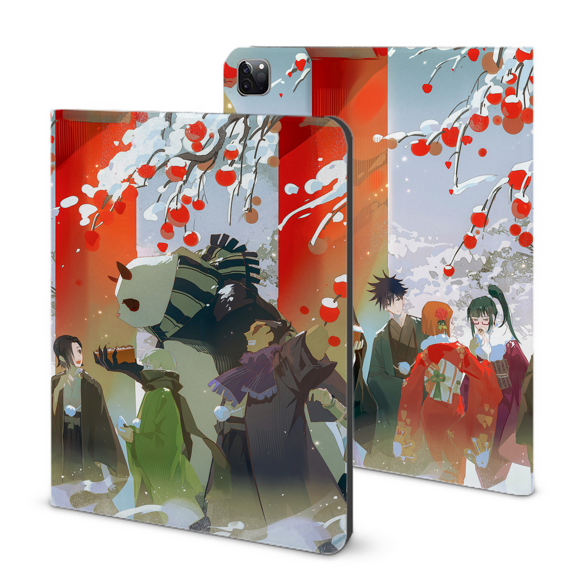 （画像用） 呪術廻戦 Jujutsu Kaisen IPad ケース ブック型 PUレザー TPU 耐衝撃 軽量 薄型 ペン収納なし 全面保護 IPad 各モデル対応